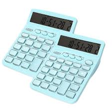 Conjunto de 2 Calculadoras de Escritorio con Reloj