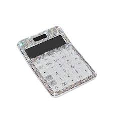 Calculadora Solar de Plástico con Brillantes de Imitación - 12 Dígitos