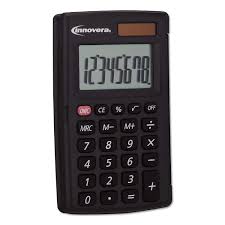 Calculadora de bolsillo Innovera 15921 con tapa rígida - 8 dígitos LCD