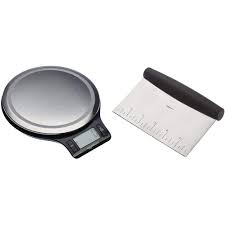 Báscula de Cocina Digital Amazon Basics con Pantalla LCD y Rasqueta de Acero