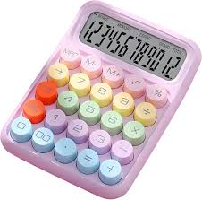 Calculadora Mecánica Color Caramelo con Pantalla LCD Grande