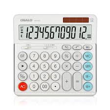 Calculadora de Escritorio OSALO 12 Dígitos con Pantalla Grande y Energía Solar