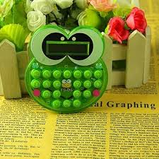 Calculadora de Escritorio Rana Verde con Pantalla LCD