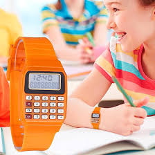 Reloj Silicona Multitiempo con Calculadora - Naranja WzQ497