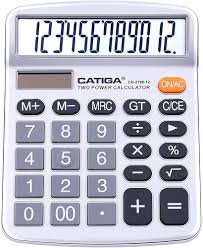 Calculadora de Escritorio 12 Dígitos Solar y Batería con Pantalla Grande