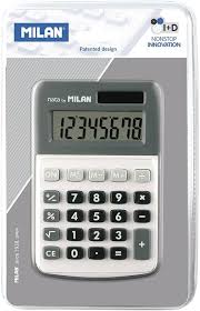 Calculadora Milan 8 Dígitos Gris y Blanco