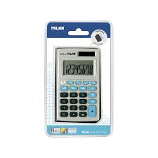 Calculadora Milan 8 Dígitos Gris y Azul