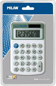 Calculadora Pequeña Milan 40918BL de 8 Dígitos en Blanco