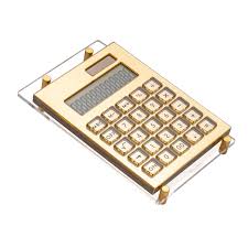 Calculadora Espejo Dorado Solar con Pantalla LCD