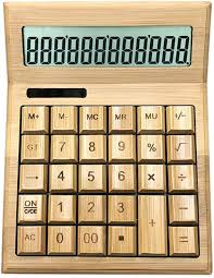 Calculadora Multifuncional de Bambú Dorada - Hfior