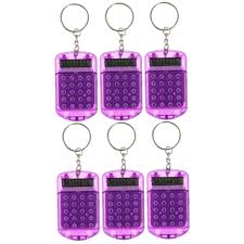 Juego de 6 Llaveros Calculadora Portátil