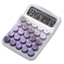 Calculadora Mecánica LCD Vintage de 12 Dígitos - Color Púrpura
